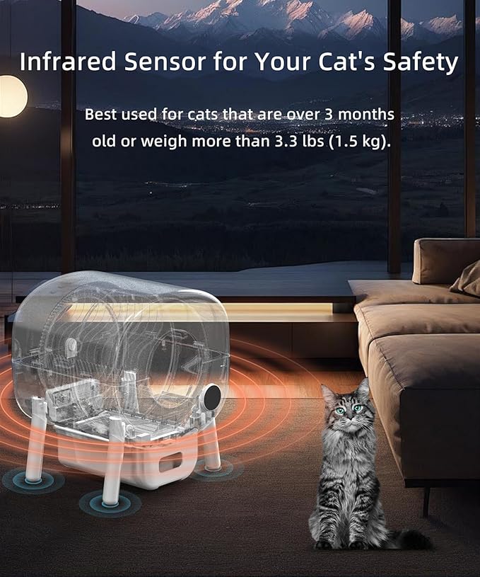 110L Automatic Litter Box-Robot for Multiple Cats, Self-Cleaning Cat Litter Box, Large Electric Kitty Litter Box-APP Control, Odor-Free, Liner & Litter Mat & Aromatherapy Box