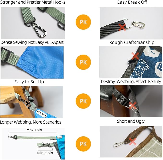 Cat Hammock,Cat Hammock for Cage,Washable Soft Outdoor Cat Mat,Waterproof Cooling Kittens Pad,Small Animals Pet Hammock Hanging for Cats (Large, Blue)