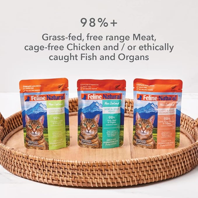 Feline Natural - Grain-Free Pouch Cat Food - Variety Pack