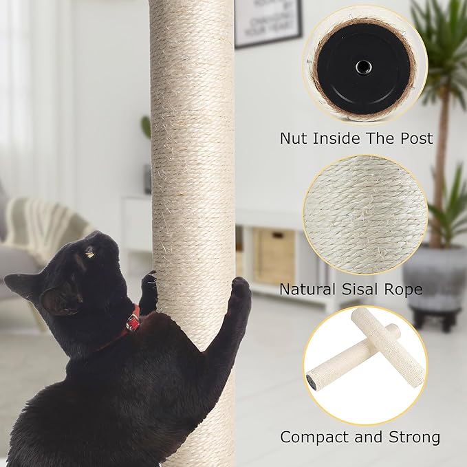 Dimaka Cat Scratching Post Replacement Pole, Cardboard and Sisal (Beige-2 Posts, 7.9 in / 20 cm)
