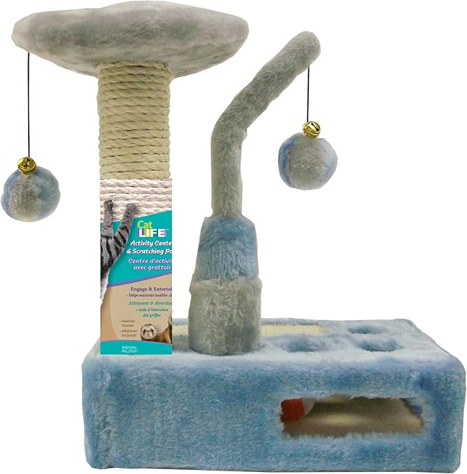 Penn-Plax Cat-Life Kitten Hide and Seek Playground | Sisal Scratching Post | Interactive Toy for Indoor Cats