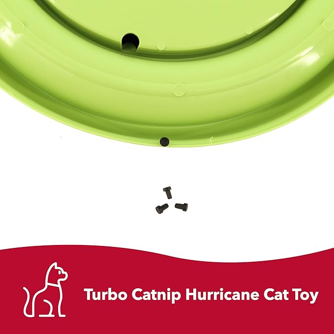 Coastal Pet Turbo Catnip Hurricane Cat Toy - Interactive Double Cat Toy Ball Track - for Cats and Kittens - Green and Blue - 16"