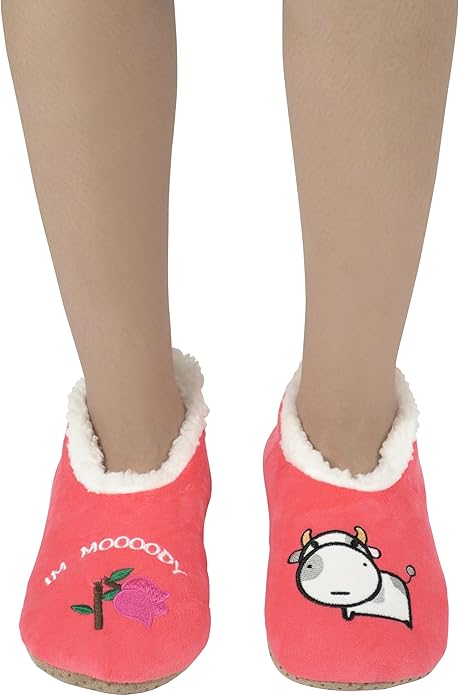 BenSorts Fuzzy Slipper Socks for Women Funny House Slippers with Grips