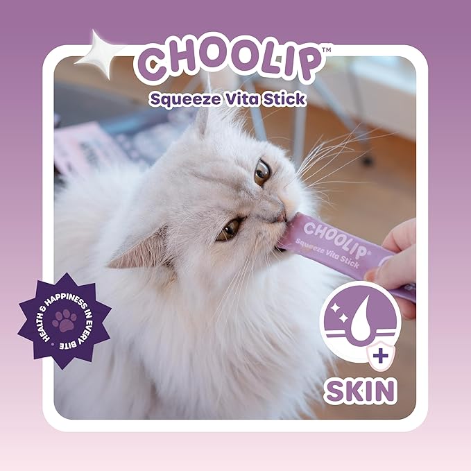 Squeeze Vita Stick Lickable Treats for Dogs & Cats. 49 Skin & Coat Support Sticks with Essential multivitamins. Soft and Tasty Paste for All Life Stages, Supporting Skin & Coat Health