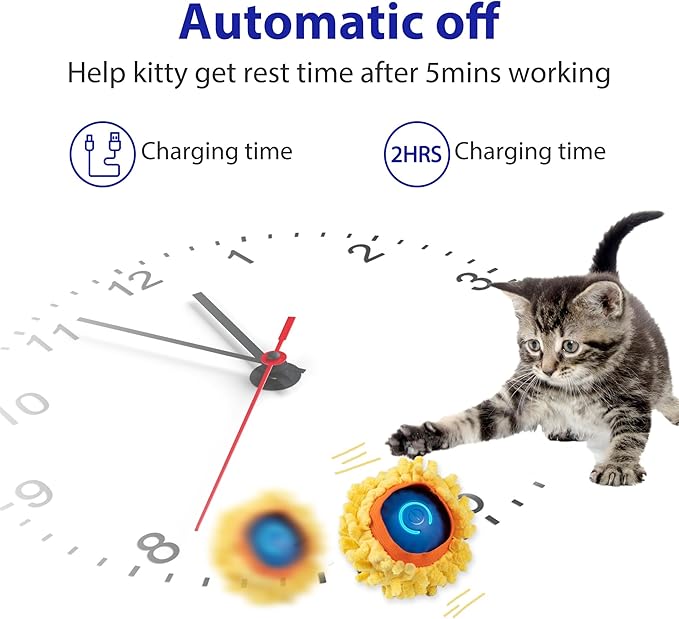 Interactive Cat Toys, Fast Rolling Ball in Play Pocket, Automatic Motion Activated Moving Ball Hide and Seek Mouse Catching Game