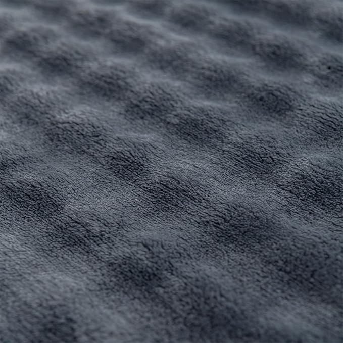 Faux Fur Throw Blanket, 3D Fleece Bubble Blanket, Flannel Fuzzy Soft Plush Bubble Blanket for Sofa Bed Room Office, Decorative Throw Blanket, 40"x60" Dark Grey