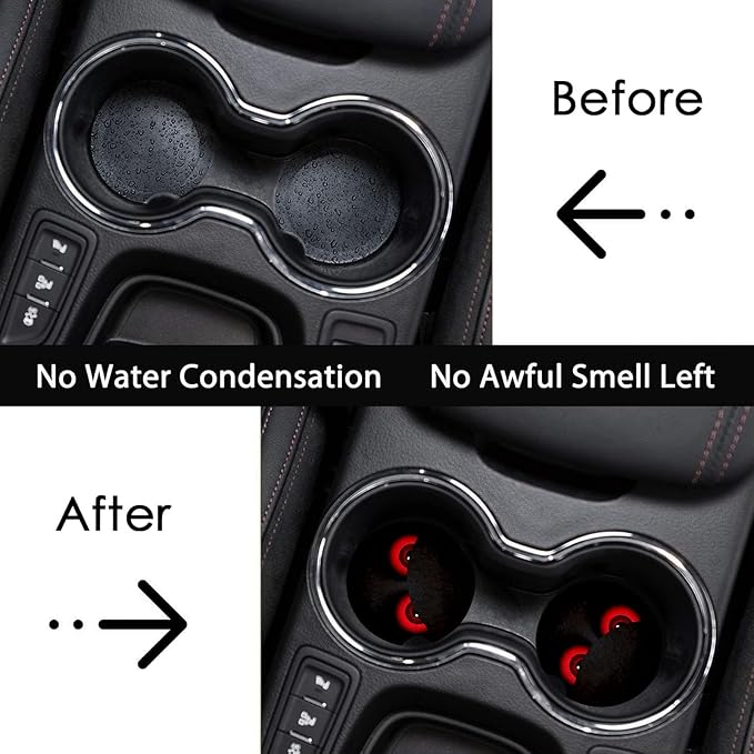 Car Coasters for Cup Holders,2 Pack Red Eye Design Car Coasters,2.75" Universal Size Anti Slip Rubber Mat,Automotive Cup Holder Decal Decor Accessories,Red Eye Gifts for Women,Men,Mom