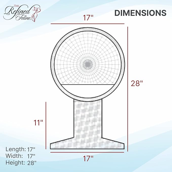 THE REFINED FELINE Kitty Ball Cat Bed Cave for Indoor Cats in Smoke, Claw-Proof Faux Rattan Cat Furniture, Easy to Clean Elevated Cat Bed with Washable & Replaceable Covered Cushion