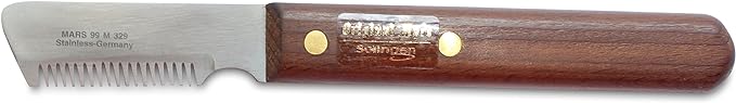 Mars Coat King Professional Dog Stripping Knife Grooming Tool, Coarse Slant Tooth with Tapered Edge, Right-Handed