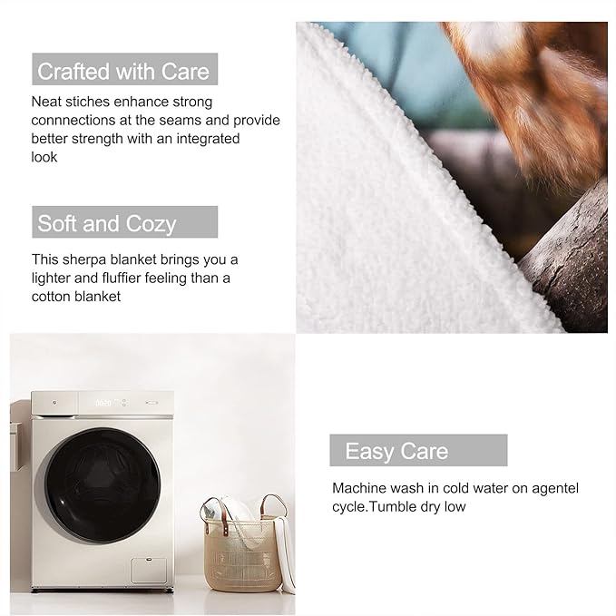 Golden Monkey Sherpa Blanket, Animal Print Fleece Throw Blankets for Couch Sofa Bed, Super Soft Warm and Lightweight, 60" x 80"