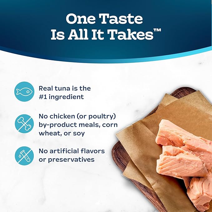 Blue Buffalo Tastefuls Savory Singles Natural Wet Cat Food in Gravy, 2.6-oz. Twin-Pack Tray, Tuna Entreé (24 count)