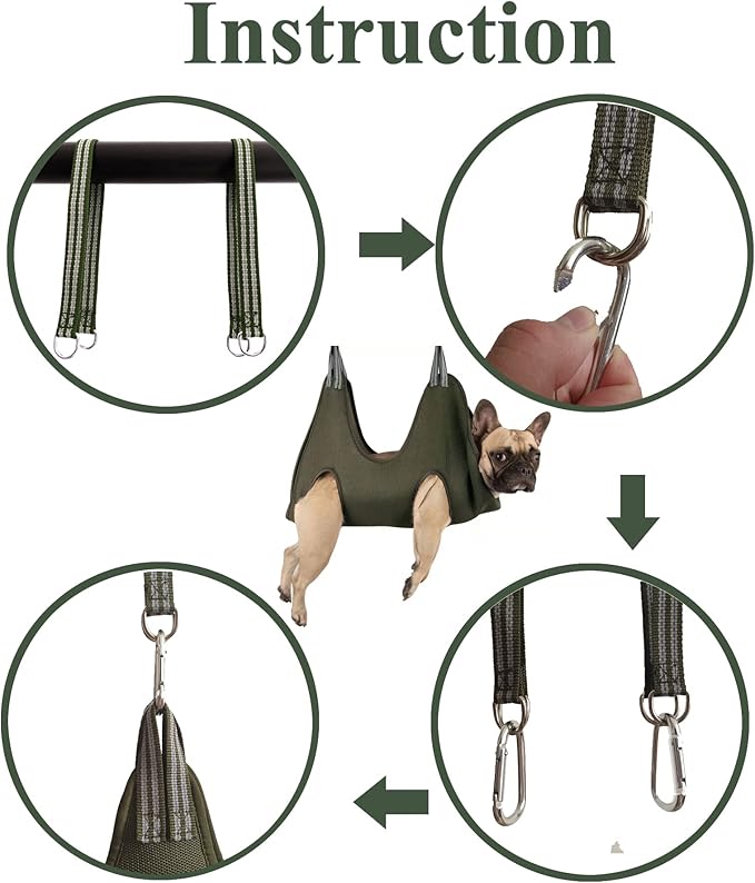 Dog Grooming Hammock Harness for Medium-Large Size Dogs, Pet Grooming Hammock Dog Nail Hammock with Nail Clippers/Trimmer,Dog Sling Holder Helper for Nail Trimming/Clipping