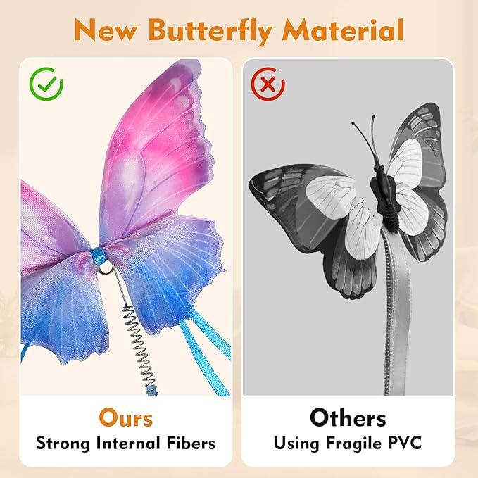 Interactive Cat Toys for Indoor Cats Automatic Cat Toy 4in1 Kitten Toys,Fluttering Butterfly,Random Ambush Feather,Track Balls,Cat Ball Toy for Cat Enrichment USB Charging