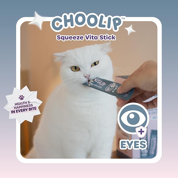 Squeeze Vita Stick Lickable Treats for Dogs & Cats. 49 Eye Health Sticks with Essential multivitamins. Soft and Tasty Paste for All Life Stages, Supporting Eyes Health