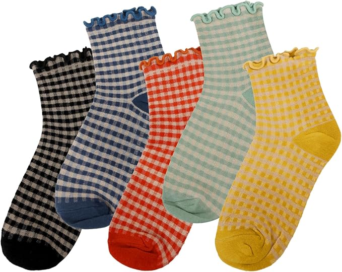 Benefeet Sox Womens Girls Ruffle Crew Socks Novelty Cute Frilly Dress Socks Cotton Lettuce Trim Turn-Cuff High Ankle Sock