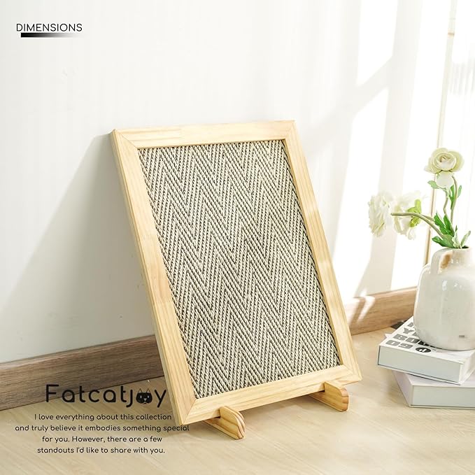 Wood Sisal Cat Scratching Pad,Cat Scratching Post,Cat Wall Scratcher,Sisal Cat Scratcher for Indoor Cats Adults,Cat Scratching Bed,Large Frame Scratching Vertical Horizontal