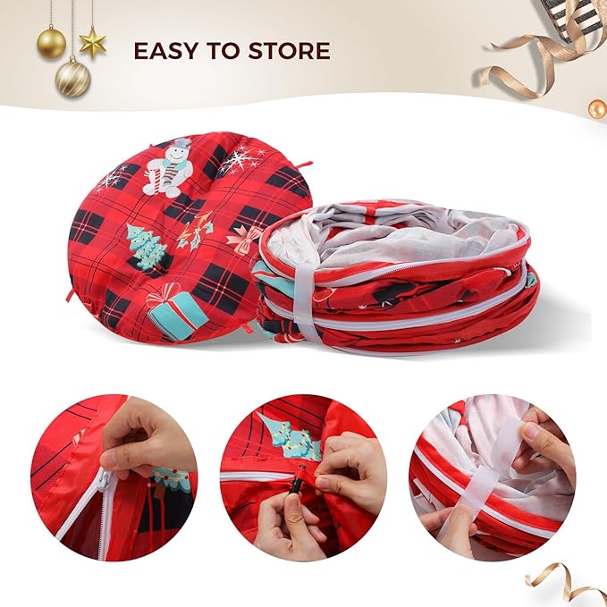 PAWZ Road Cat Tunnel, Red Cat Donut Tunnel Collapsible Cat Tunnel Tube Dia-38 inches with Soft Mat for Indoor Cats, Rabbits and Puppies, Red