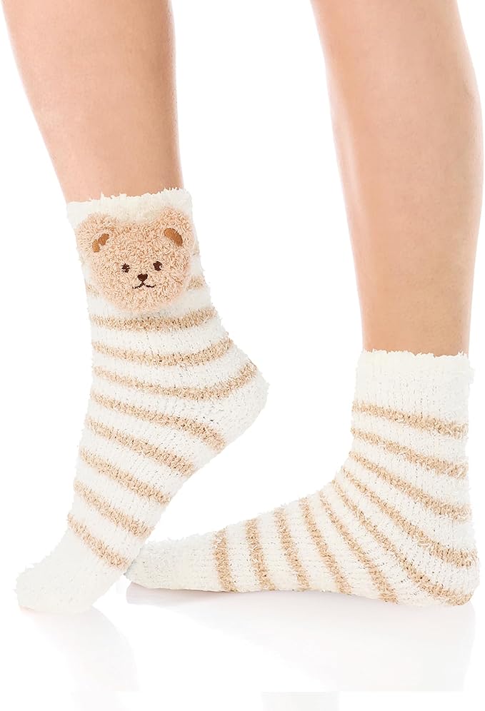 Benefeet Sox Funny Animal Fuzzy Socks for Women Girls - Cute Fluffy Slippers, Cozy Warm Winter Plush Sleeping Socks