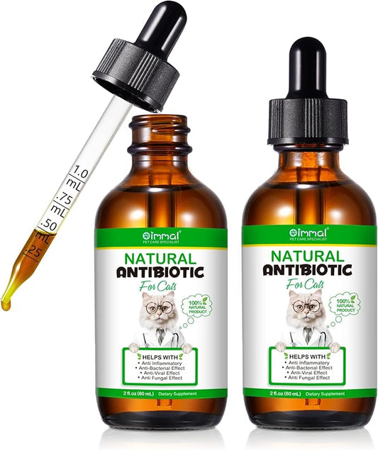 60ml Cat Antibiotics for Infections Antibiotics for Cats Cat Antibiotics Cat Immune Support Supplement Infection Antibiotics Natural Antibiotics for Cats Allergy Relief for Cats (120ml)