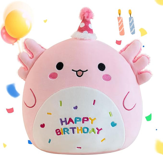 Axolotl Plush Adorable Axolotl Stuffed Animals Soft Birthday Gift Axolotl Plushies Pillow for Kids Boys Girls Pink 12 inch