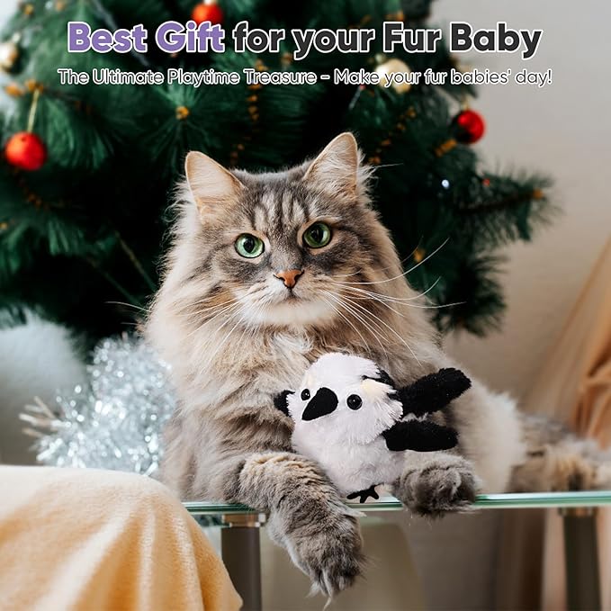 Petbobi Cat Toys Flapping Bird - Lifelike Lark Interactive Cat Toy with Catnip, Exercise Toy for Bored Indoor Cats, Rechargeable Motion Activated Chirping Kitten Toy for All Breeds Cat