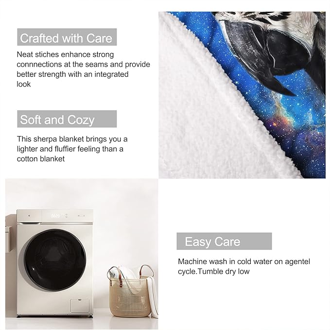 Parrot Sherpa Blanket, Colorful Macaw Fleece Throw Blankets for Couch Sofa Bed, Super Soft Warm and Lightweight, 60" x 80"