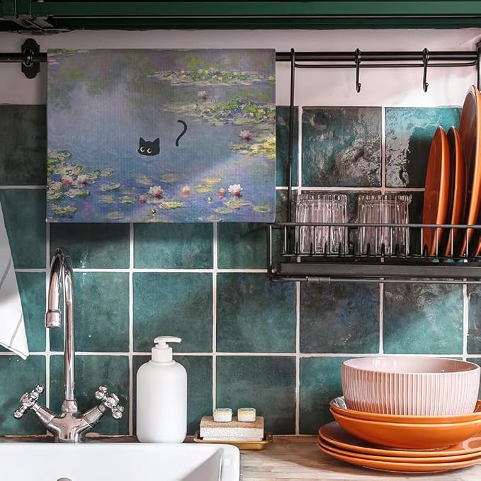 Funny Hand Towels,Cat Hand Towel,Cat Towels,Cat Kitchen Towels,Cat Dish Towels,Fun Kitchen Towels,Funny Bathroom Hand Towels,Cat Gifts for Women,Cat Kitchen Accessories,Gifts for Cat Lovers for Women