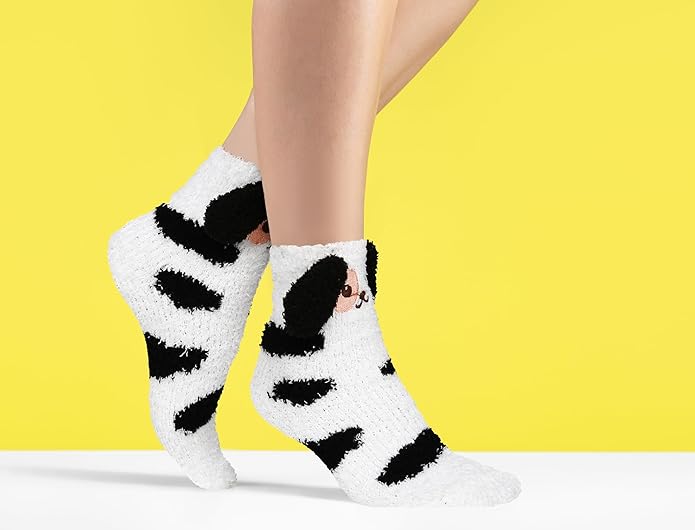 Benefeet Sox Cute Fuzzy Socks for Women Girls Fluffy Warm Cozy Novelty Slipper Socks Funny Animal Plush Sleeping Socks