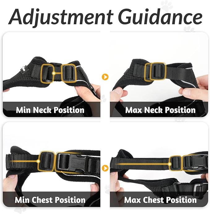 rabbitgoo Cat Harness and Leash for Walking, Escape Proof Soft Adjustable Vest Harnesses for Cats, Easy Control Breathable Reflective Strips Jacket, Black, S