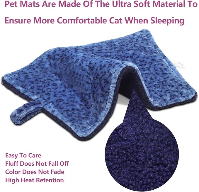 MARUNDA Pet Bed Mat, M- 27" * 20", Self Warming, Super Soft, for Small Dogs and Cats, Blue