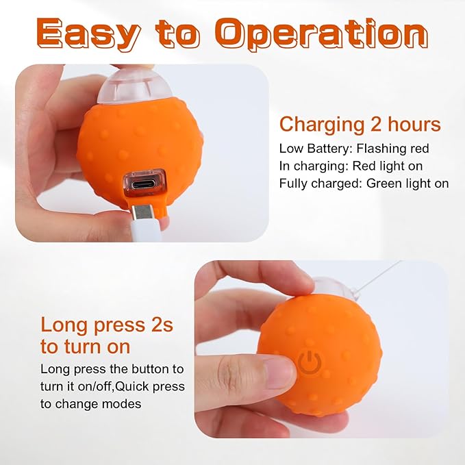 Interactive Cat Toy Ball, Touch Activated Cat Toys for Indoor Cats with Chirping Bird, Automatic Rolling Ball, Rechargeable Self Play Cat Toys