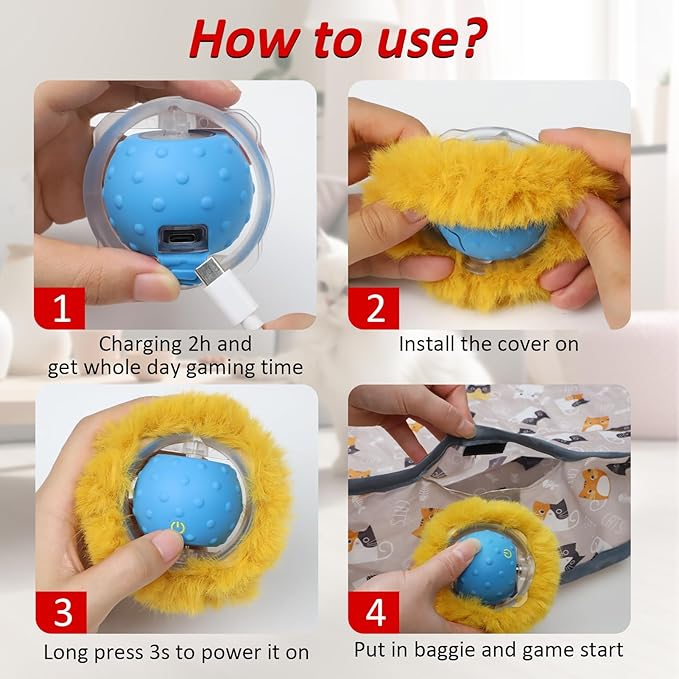 Rechargeable Electric Cat Toys, Hide and Seek Kitten Toy, Chirping & Motion Activated Interactive Cat Toy, Hiding Cover Exercise Toy for Indoor Cats/Kitty/Kittens