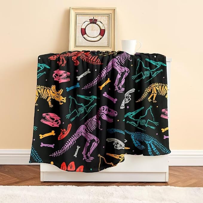 Dinosaur Blanket for Kids Boys Teens Toddler Soft Fuzzy Flannel Animal Throw Blanket for Adults Plush Dinosaur Christmas Birthday Gifts,50"x60"