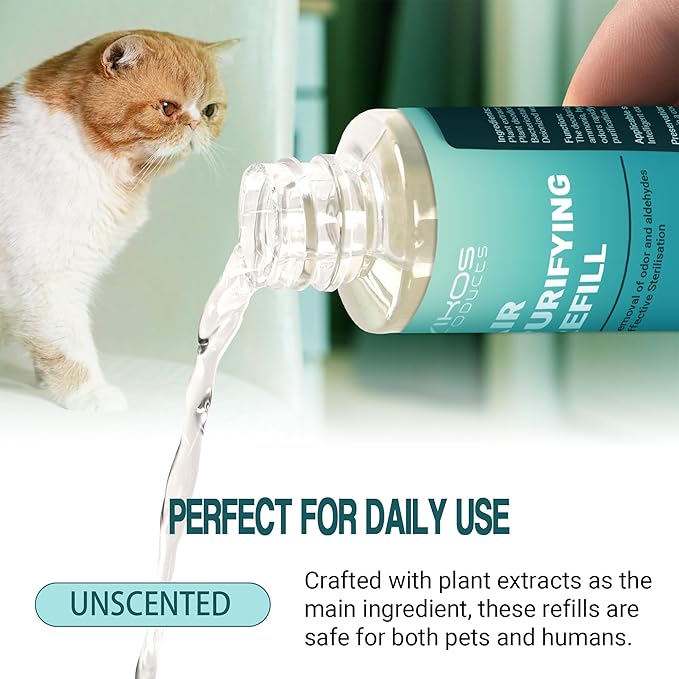 (4 Bottles, Unscented) Cat Litter Deodorizer for PETKIT PuraX PuraMax Self-Cleaning Cat Litter Box Odor Eliminator for Strong Odor Remover Litter Box Deodorizer Replaced Odor Removers Refills
