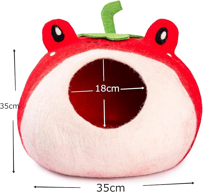 Luxurious Eco-Friendly Merino Wool Cat Cave Bed Sloth - Foldable Hideaway Pod for Indoor Cats - Premium Felt Kitten Beds - Covered Cat House for Ultimate Cozy Comfort by Woolygon