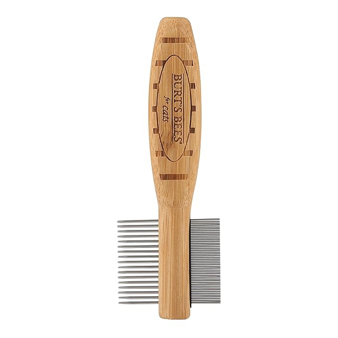 BURT'S BEES FOR PETS Cat Comb, 2-in-1 Double Sided, Removes Fleas, Tangles and Matted Fur, Regular Cat Comb, Ideal for Daily Grooming
