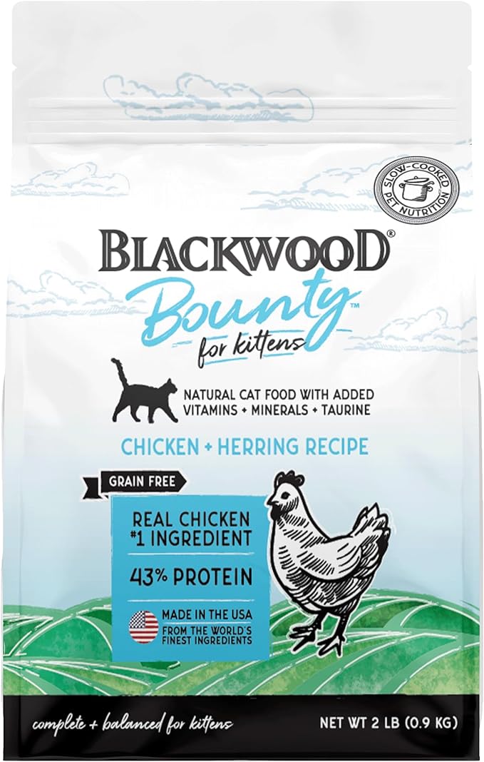 Blackwood Bounty Grain Free Kitten Food, Chicken and Herring Recipe, 2 lb. Bag