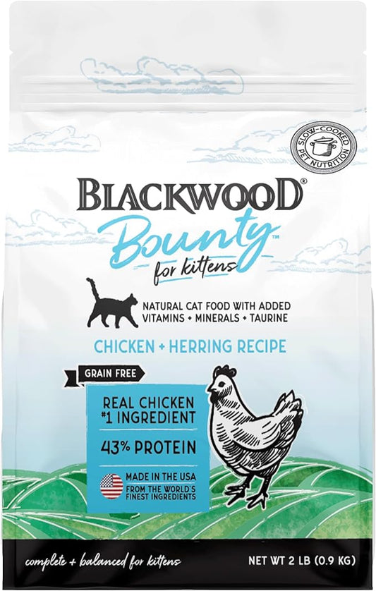 Blackwood Bounty Grain Free Kitten Food, Chicken and Herring Recipe, 2 lb. Bag