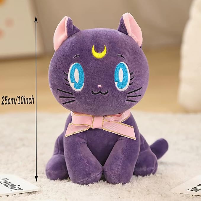 Sailor Plush Doll, Purple Cat Plush Stuffed Animal Cartoon Plushie Cute Soft Sofa Plush Toy Figure Pillow Cushion,10 Inch
