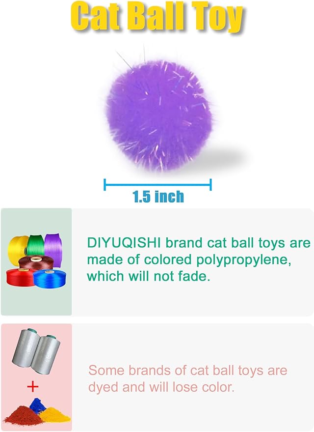 50 PCS Cat Ball Toys for Indoor Cats, Interactive Cat Toy Balls for Exercise and Entertainment Cat Toys for Small and Medium Breed Sizes