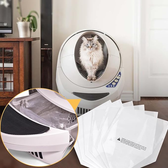 100 Count Waste Litter Robot Bags,Cat Litter Box Liner Bags Compatible with Litter Bag Robot 3 4 Waste Bags,9-11 Gallons,Cat Litter Automatic robot Liner Bags