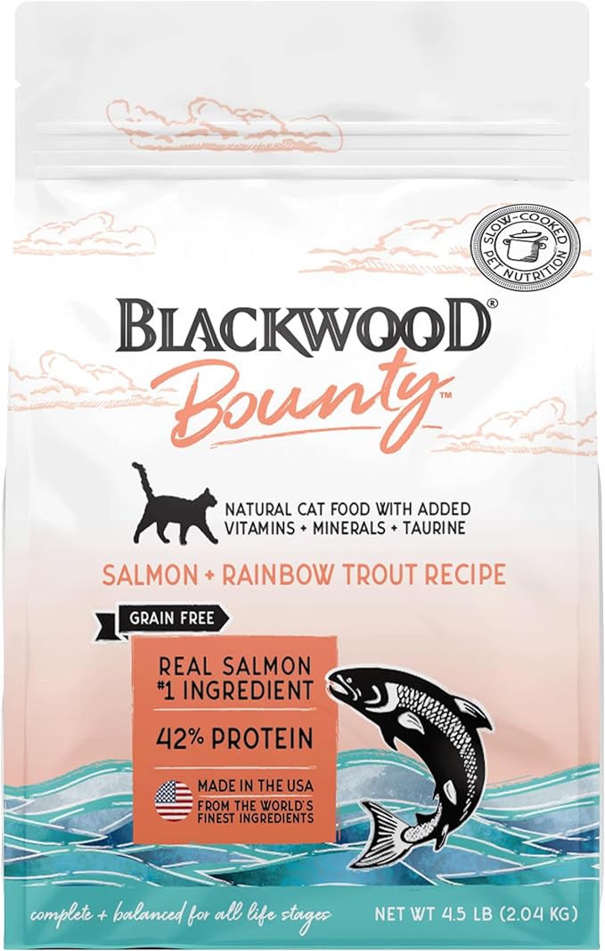 Blackwood Bounty Grain Free Cat Food, Salmon and Rainbow Trout Recipe, 4.5 lb. Bag