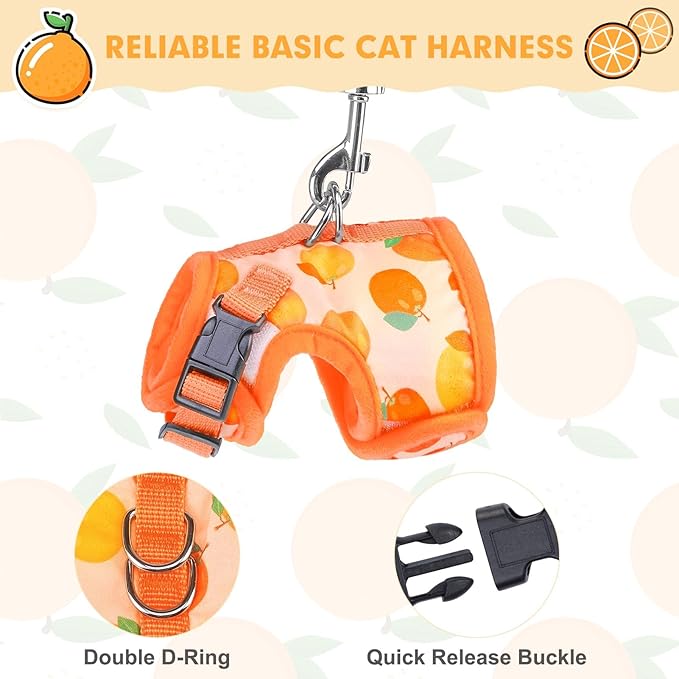 BINGPET Cat Harness with Leash Escape Proof - Fashionable Mesh Cat Dog Walking Harness Leads, Adjustable for Kitties Puppies Small Animals, Large