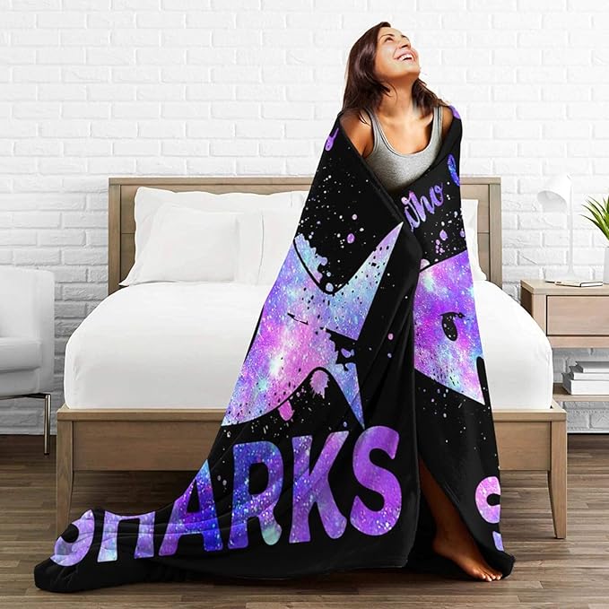 Shark Starry Sky Plush Throw Blanket - Super Soft, Cozy, Warm Fleece - Just A Girl Who Loves Shark Bedding - Gifts for Kids, Girls, Boys, Women - 50"X60"