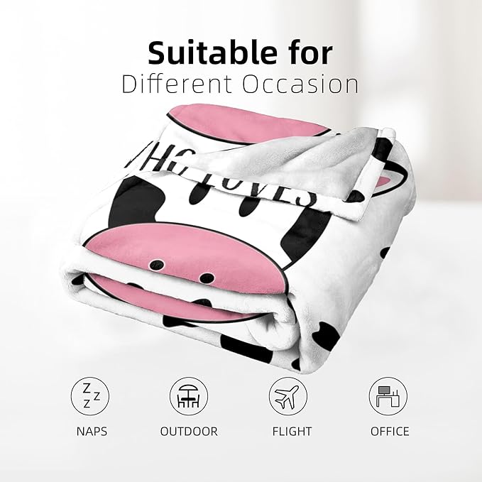 Cow Blanket Gifts for Women Cow Gifts for Cow Lovers Soft Flannel Cow Throw Blanket for Kids Adults 50"x40"