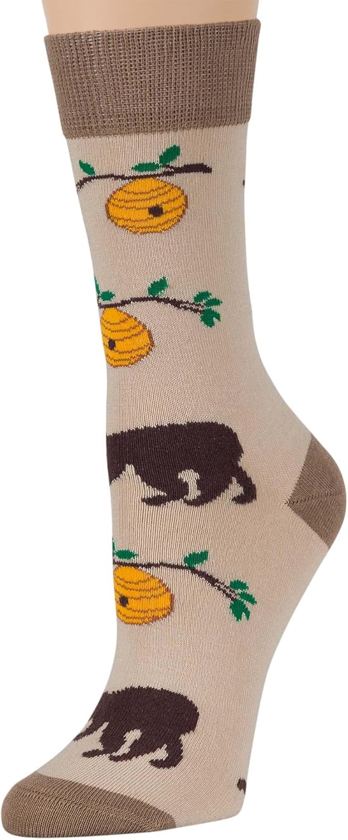 7BIGSTARS KINGDOM Womens Fun Cotton Crew Socks - 4 Pack L/M - Cactus Space Desert Coffee Fox Dog Hedgehog Puppy Flower Bird