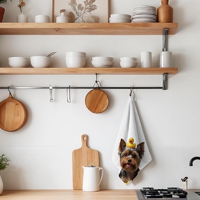 Yorkshire Terrier Bathroom Hand Towels, Yorkshire Terrier Hand Towels for Bathroom, Dog Bathroom Decor, Kids Hand Towels, Yorkshire Terrier Gifts for Women Dog Lovers, 16x24 Inch