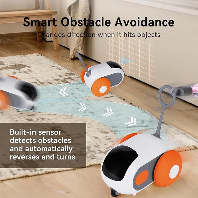 Interactive Cat Toys for Indoor Cats, Turbo Tail 2.0 Cat Toy, Automatic Kitten Toys with Two-Speed Adjustment, Remote Control & Rechargeable Exercise Cat Toys for Bored Indoor Adult Cats