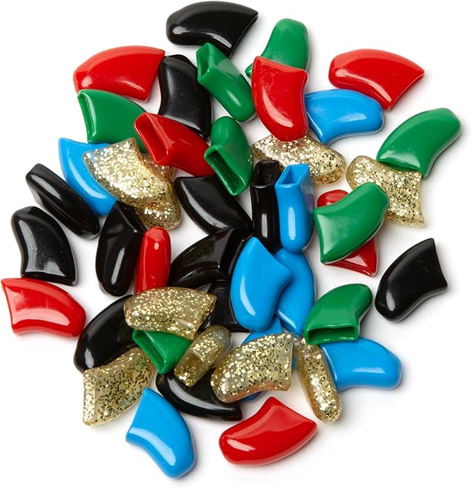Soft Claws Nail Caps for Dogs with Non-Slip Design Made in USA - 40 Dog Nail Covers for Long-Lasting Protection of Floors and Furniture - The Games (Blue, Black, Red, Gold Sparkle, Green), X-Large