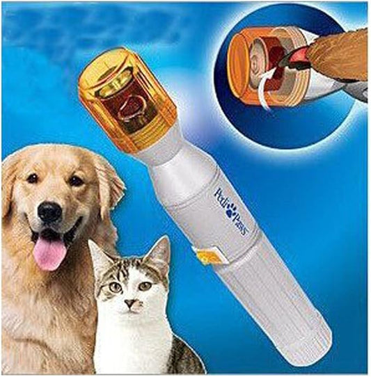 Battery Powered Safe Automatic Electric Pet Nail Clippers Trimmer Dog Cat Gentle Claw Paw Care Grinder Grooming Drill File Kit Nail Gentle Filing Wheel Shedding Manicure Pedicure Tool Set